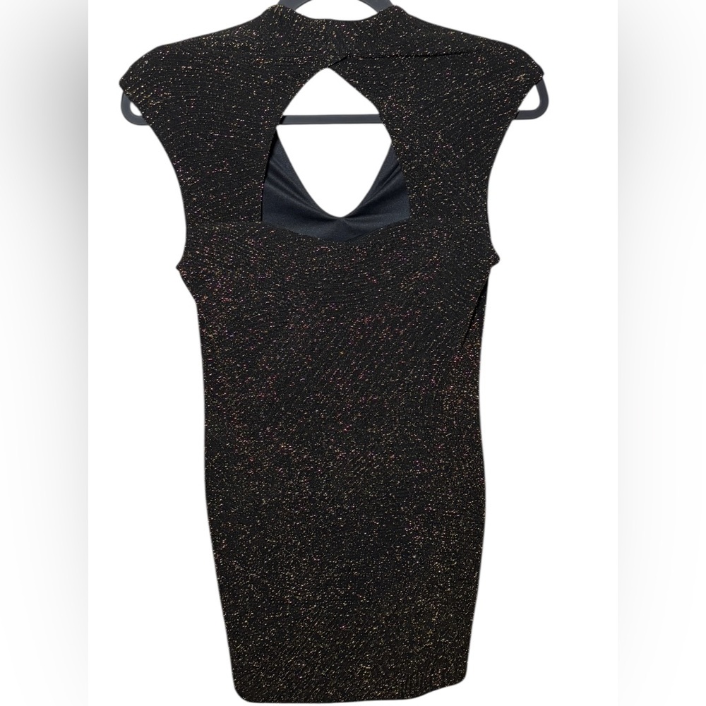 Vintage Le Château Made in Canada Metallic Cutout Bodycon Dress Size S Black - Picture 5 of 8